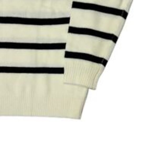 Grace Karin Beige / Black Striped Sweater Knit Long sleeve Size S - Picture 5 of 7